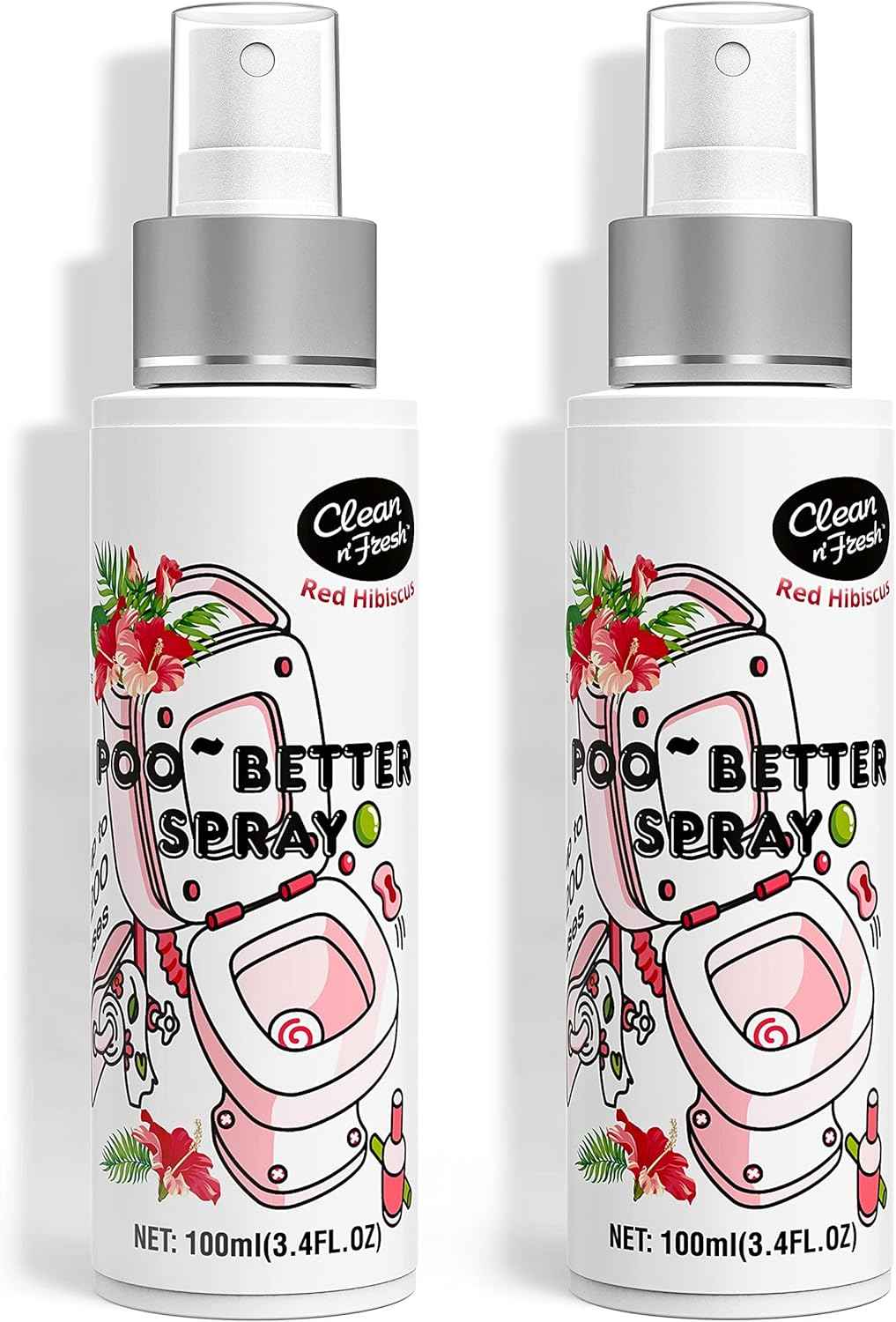 Clean-n-Fresh Toilet Spray, 6.8 Fl.oz Poo Spray | Up to 400+ Uses, 100% Natural Plant Essential Oil Citrus Scent, Bathroom Deodorizer