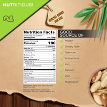 Brazil Nuts Roasted and Salted, No Shell, Whole, 16oz, Packed Fresh in Resealable Bag
