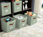 DECOMOMO Storage Bins, Sage Green, 6-Piece Set, 10.5" x 11"