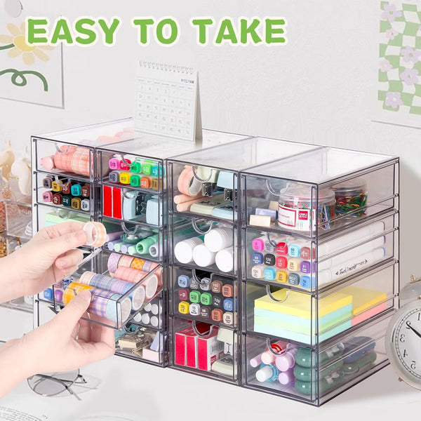 Acrylic Organizer with 20 Drawers for Office and Craft Storage
