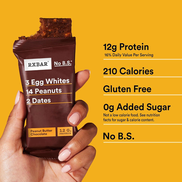 RXBAR Protein Bars, Peanut Butter Chocolate, 10 Count, 18.3oz Box