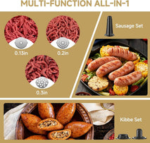 Meat Grinder Electric [Upgraded], AAOBOSI [3000W Max] Meat Grinder Heavy Duty with 2 Stainless Steel Blades & 3 Grinding Plates, Sausage Maker & Kibbe Kit for Home Kitchen Using