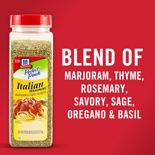 McCormick Italian Seasoning, 6.25 oz, Blend of Herbs for Pizza, Salad, Veggies, and More, Aromatic Flavor Enhancer
