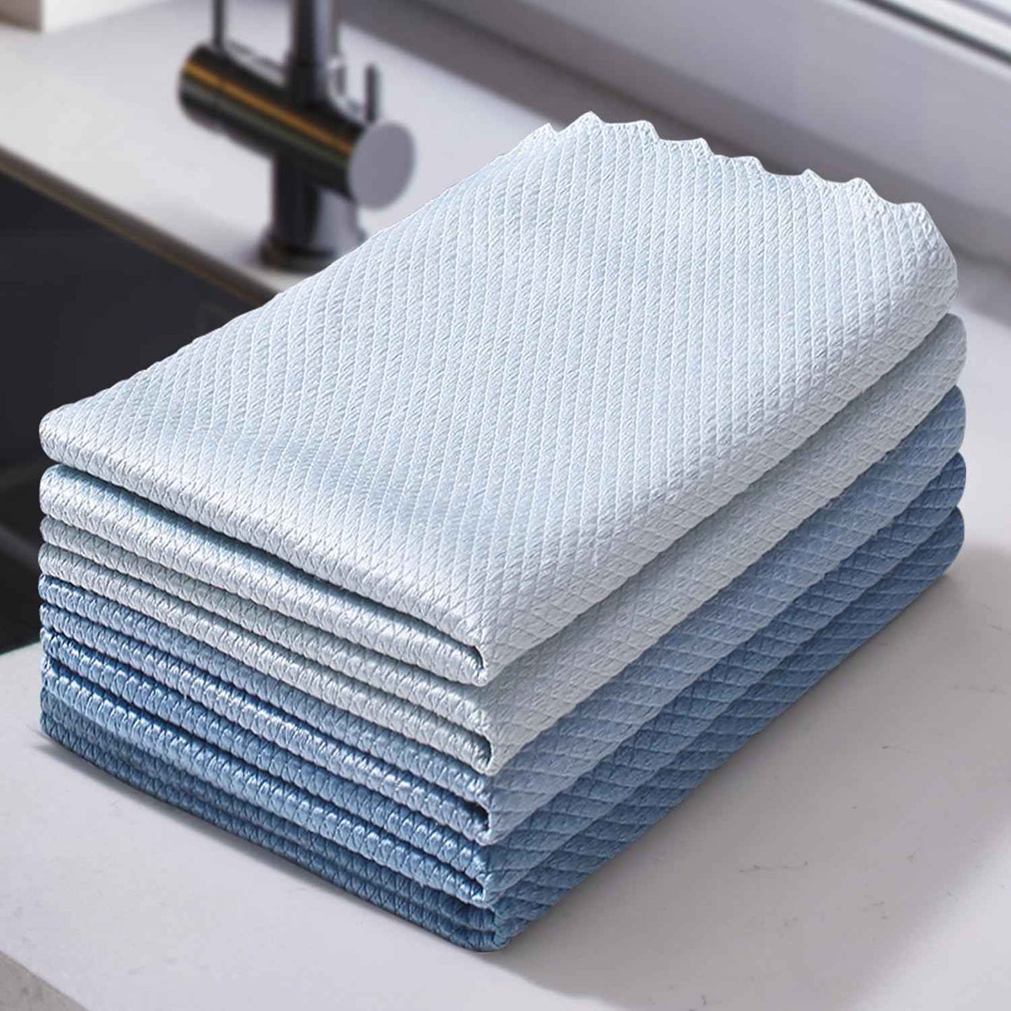 JOYMOOP 18 Pack Microfiber Cleaning Cloth, Kitchen Towels for Dish Drying Washing, Absorbent Streak Free Lint Free Rags for Cleaning, Reusable and Washable Towels - 10" x 10"
