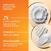 olay vitamin c max face moisturizer for women, hydrating and brightening cream with niacinamide, peptides, 1.7 oz