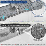 BFONS Silicone Faucet Handle Drip Catcher Drying Tray Mat Dish Soap Sponge Holder Accessories Gadgets for Kitchen Counter Bathroom Kitchen Sink Splash Guard -Grey