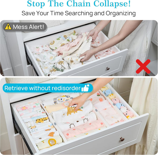 Vtopmart Drawer Dividers for Clothes Organizer 8 Pack Adjustable