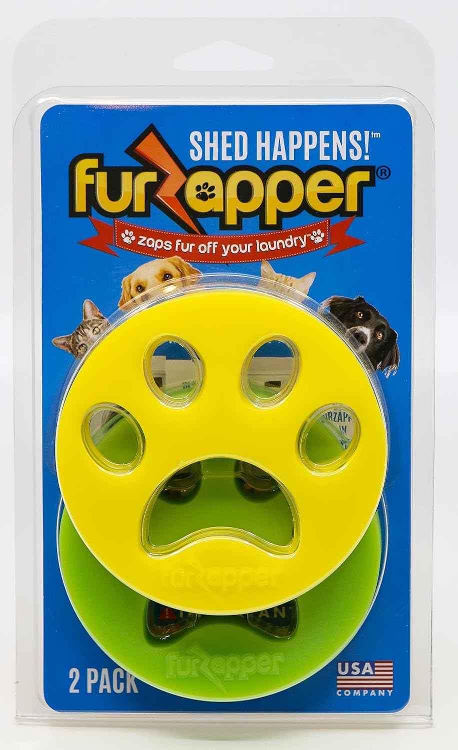 FurZapper Pet Hair Remover for Laundry, 2 Pack - Reusable Dog & Cat Hair Remover Tool As Seen on Shark Tank - Removes Pet Fur, Hair, Lint, Dander From Clothes & Laundry - Use 1 FurZapper Per Pet