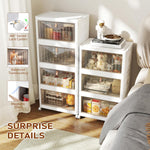 4-tier storage bins with lids for home office and dorm use