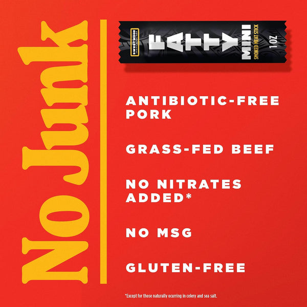 Fatty Mini Meat Sticks Made with Grass Fed Beef and Pork
