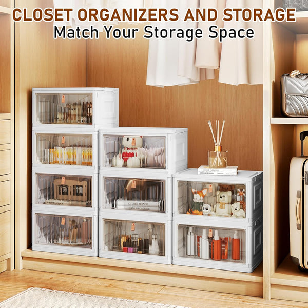 4-tier storage bins with lids for home office and dorm use
