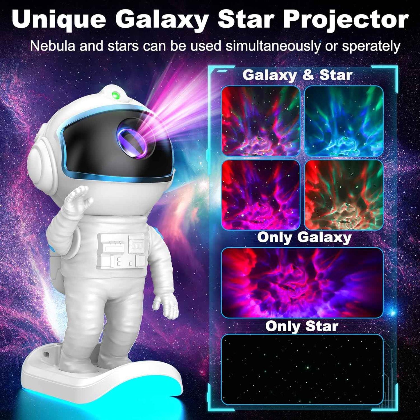 Galaxy Projector, Star Projector Night Light with Timer and Remote for Bedroom, Kids Room Decor, Adjustable Head Angle Nebula Ceiling Lamp, Gifts for Adults, Teens, Christmas, Birthday