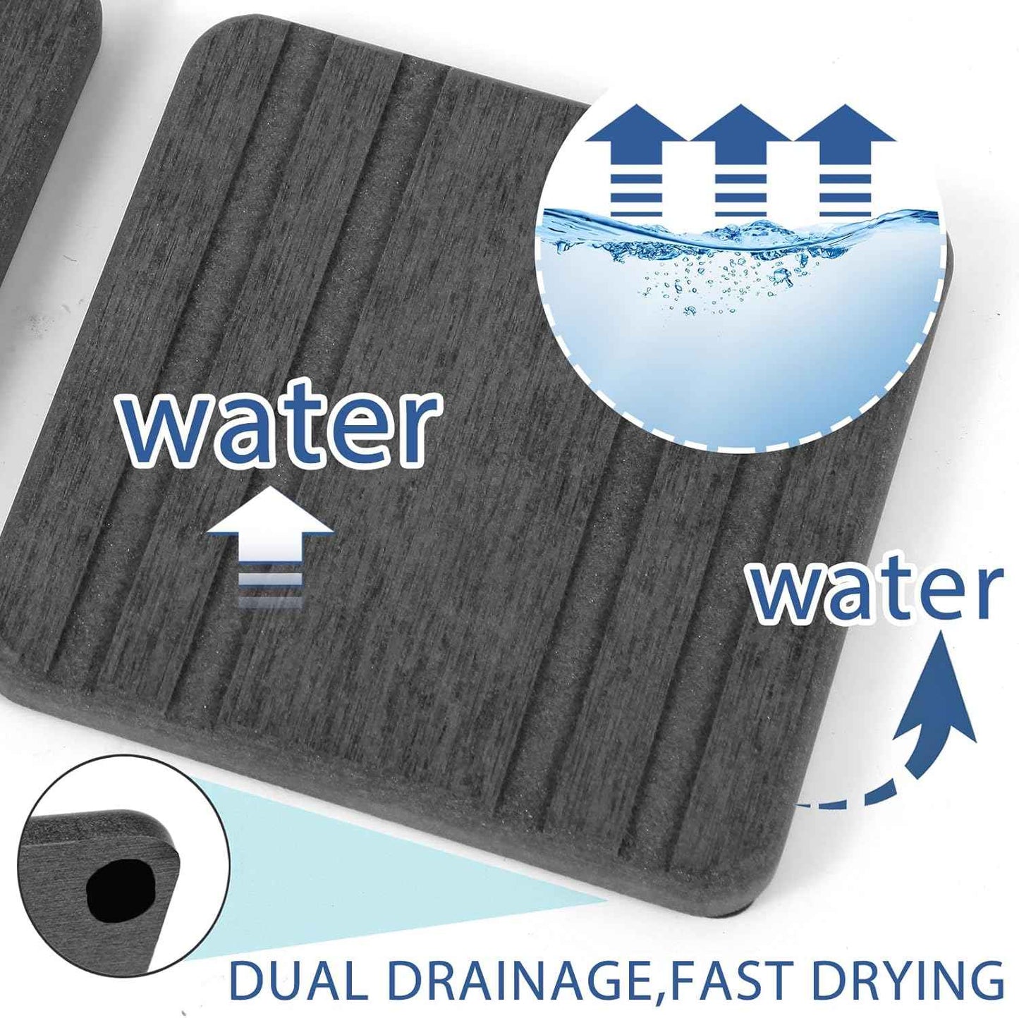 3PCS Water Absorbing Stone Tray, DryingNeat Diatomite Stone Sink Tray, Instant Dry Sink Coasters, Kitchen Sponge Hand Soap Holder, Countertop Fast Drying Counter Trays,8 * 4inch and 4 * 4inch