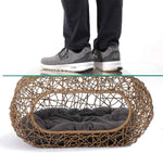 Fun Stackable Cat Condo for Indoor Cats - Interactive Play Faux Rattan Cat House for Indoor Cats Kitty, Pet Friendly Top/Side House Entry, Cat Bed Enclosed