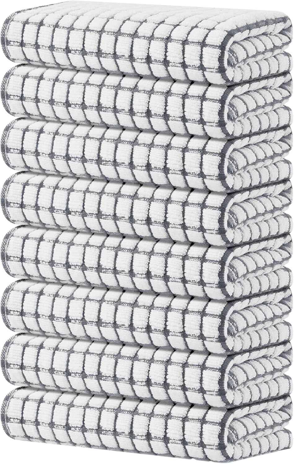 Kitinjoy Cotton 8 Pack Terry Kitchen Dish Cloths, 12 x 12 Inches Super Soft and Absorbent Dish Rags, Quick Drying Dish Towels for Washing Dishes, Mixed Color
