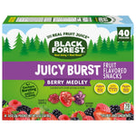 Black Forest Juicy Burst Fruit Snacks, Berry Medley, 0.8 Ounce Pouches (40 Count)