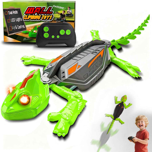 Wall Climbing RC Chameleon Toy for Kids, Rechargeable Remote Control Lizard Toy with LED Eyes, Dual Mode Floor & Wall Driving, Christmas Halloween Birthday Gift for Boys Girls Ages 3+