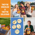Mini flavored rice cakes in birthday cake flavor, 90 calories per bag, vegan and gluten free