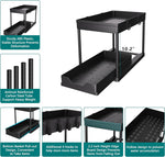 DEKAVA Under Sink Organizer 2 Pack, Bathroom Cabinet Organizer, 2 Tier Sliding Cabinet Basket