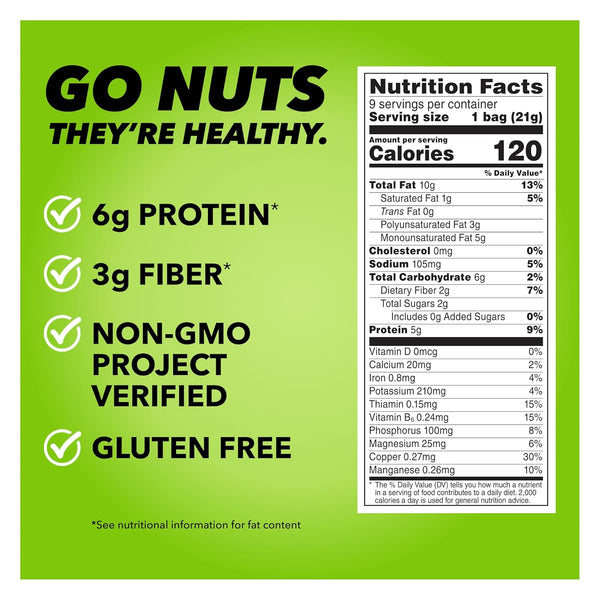 Roasted & Salted Pistachios, 0.75 Ounce Bags, Pack of 9, Gluten Free, Individually Wrapped