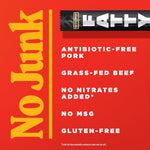 Grass Fed Beef and Pork Meat Sticks, 13g Protein, 2 oz, Pack of 5