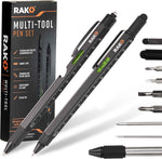 RAK Multitool Pen - Multi-Tool Pens with LED Light, Flathead, Phillips Screwdrivers, Level, Ruler, Bottle Opener, and Stylus