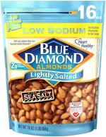 Blue Diamond Low Sodium Lightly Salted Snack Almonds 16 Oz Resealable Bags - Pack of 1