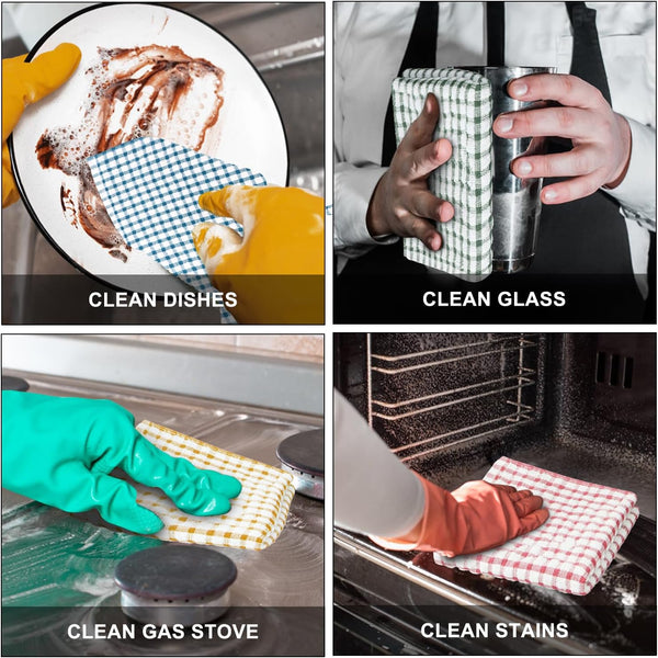 8 Pcs Kitchen Dish Rags,100% Cotton Soft Absorbent Quick Drying Dish Cloths for Kitchen,Washing Dishes,Cleaning rags-11 x 11In