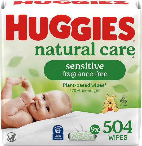 Huggies Natural Care Sensitive Baby Wipes, Unscented, Hypoallergenic, 6 Flip-Top Packs (288 Wipes Total)