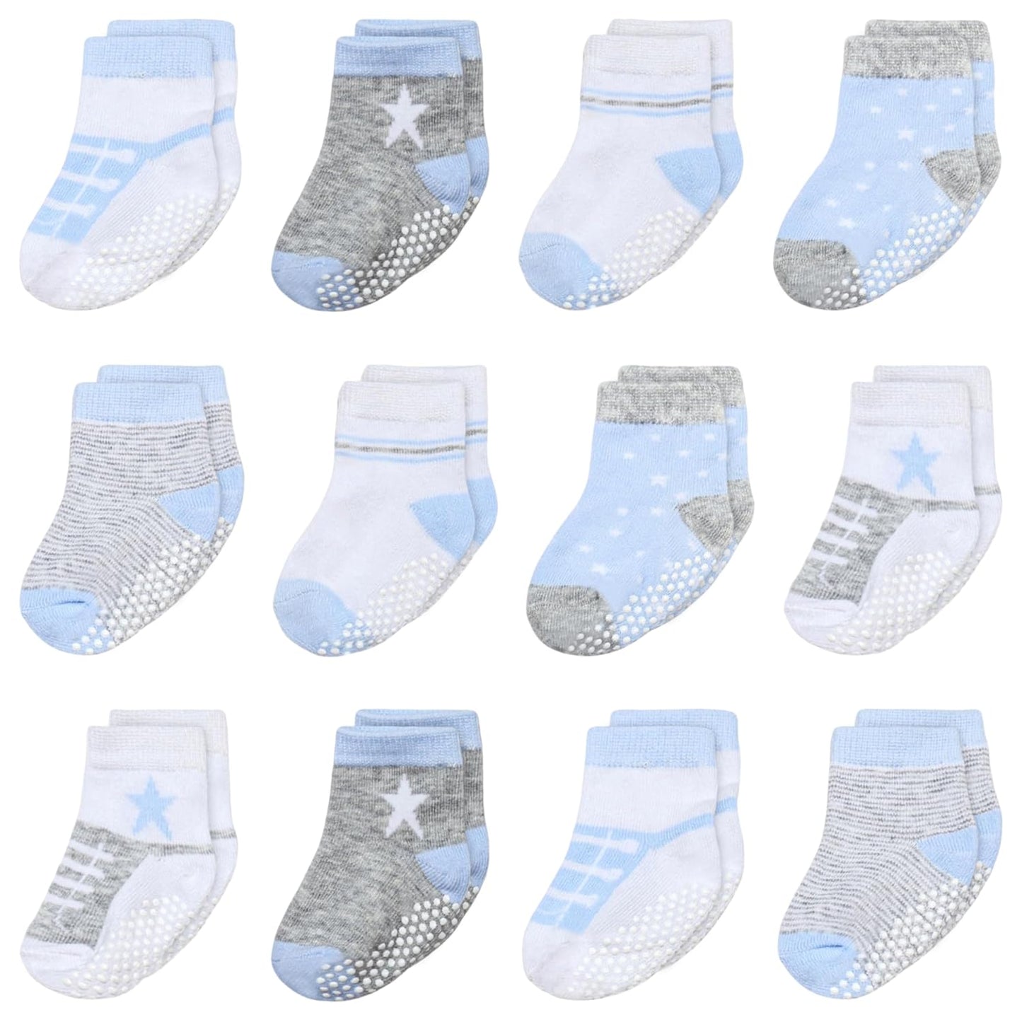 Mother's Choice Organic Cotton Baby Socks Infant 0-6 Months - 12 pairs Soft, Cozy, and Gentle Newborn Socks for Girls & Boys, Perfect Baby Registry for Everyday Wear, and Infant Comfort