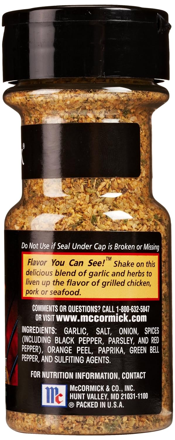McCormick Grill Mates Montreal Chicken Seasoning, 2.75 oz, bold garlic, onion, pepper flavor, no MSG