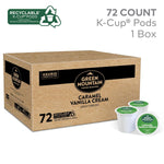 Green Mountain Coffee Roasters Caramel Vanilla Cream Keurig K-Cup pods, 72 Count, Light Roast Coffee