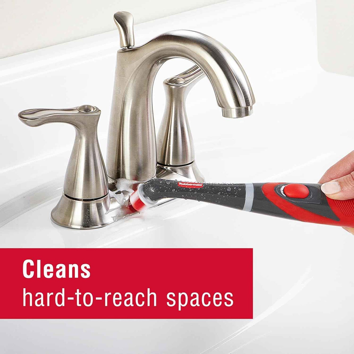 Rubbermaid Reveal Power Scrubber with Multi-Purpose & Grout Head, Cordless Electric Battery Powered Scrub Brush, Water Resistant, for Home/Kitchen/Bathroom/Grout/Tile/Shower/Tub