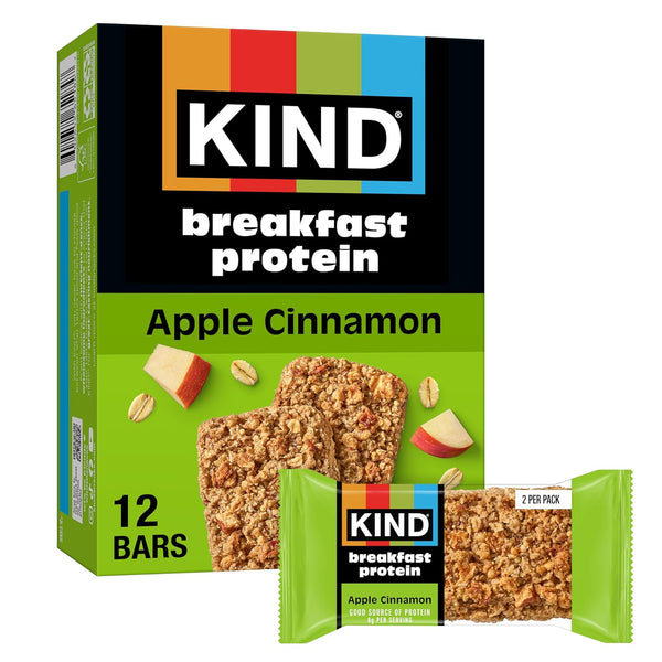 KIND Breakfast Protein Bars, Dark Chocolate Cocoa, Gluten Free, Low Sodium, 6 Count