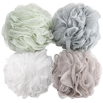 BTYMS bath sponge shower loofahs 60g mesh pouf bath scrunchies body wash puff pack of 4 assorted colors