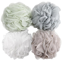BTYMS bath sponge shower loofahs 60g mesh pouf bath scrunchies body wash puff pack of 4 assorted colors