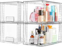 Vtopmart 4 Pack Large Stackable Storage Drawers for Kitchen and Bathroom