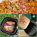 Air Fryer Liners Disposable, LYHOLKEER 200PCS 8" Square Parchment Paper, Non-Stick & Oil-Proof, Unbleached, Fits Ninja AF141 5 QT AF181 6.5QT, Cosori, Chefman, Instant Pot 6 QT, Other 5-8QT Air Fryers