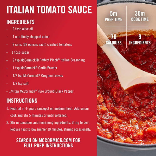 McCormick Italian Seasoning, 6.25 oz, Blend of Herbs for Pizza, Salad, Veggies, and More, Aromatic Flavor Enhancer