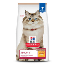 Hills science diet adult 1-6 premium nutrition dry cat food no corn wheat soy chicken brown rice recipe 7 lb bag
