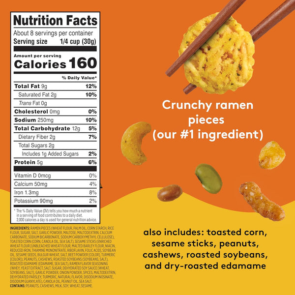 Snak Club Ramen Flavored Snack Mix with Crunchy Pieces and Nuts