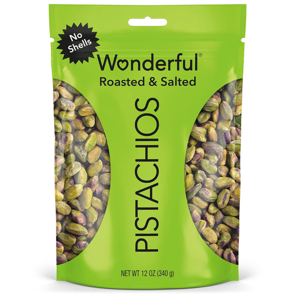 Wonderful Pistachios No Shells, Roasted & Salted Nuts, 6 Ounce Resealable Bag