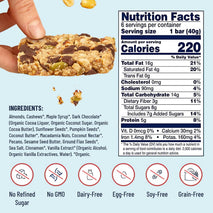 Soft Chewy Nut Bars Made with Organic Maple Syrup - 6 Count