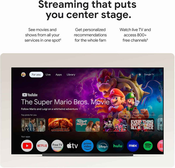 google tv streamer 4k porcelain remote voice search 32gb storage smart home control