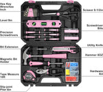 Amazon Basics 142-Piece Household Tool Kit for Home Repair, Hand Tools with Storage Case, 13.39 x 9.25 x 2.95 inch, Pink
