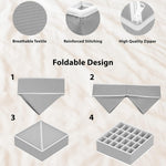 Closet Organizer Drawer Divider Assorted 7 Pieces Gray Non-Woven Fabric