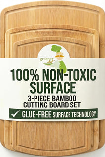 Luxury Bamboo Cutting Board Set of 3 with Glue-Free Surface Technology