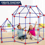 OleFun 180 Pack Fort Building Kits for Kids 4, 5, 6, 7, 8+ Year Old Boys & Girls, Creative STEM Building Toys for DIY Castles, Tunnels, Play Tent, Ideal Gifts for Aged 5-8