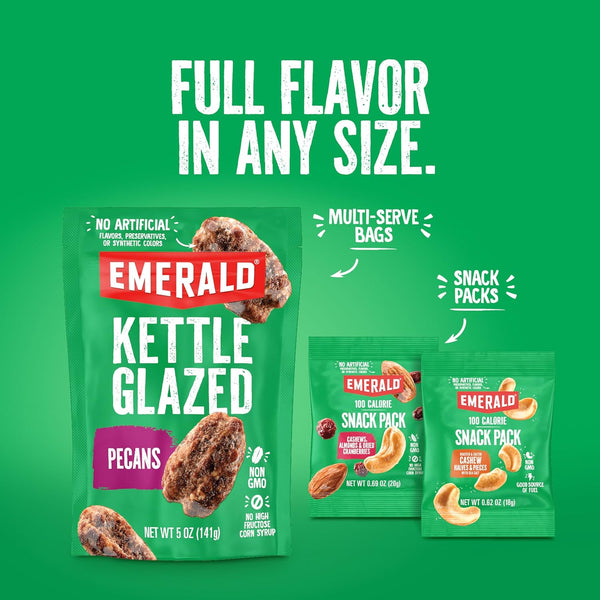 Emerald Nuts 18ct Mixed Nuts Variety Pack, 100-Calorie Individual Packs with Almonds, Walnuts & Cashews