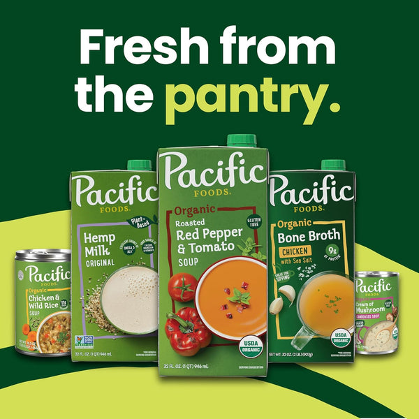Pacific Foods Organic Low Sodium Chicken Broth 8 Ounce 4 Pack No Artificial Preservatives
